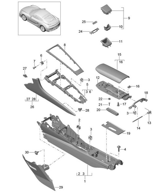 Diagram 809-020 Porsche 997 (911) MK1 2005-2008 Body