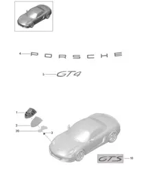 Inscriptions/lettering / Decorative fittings / Stone guard film 981C Cayman GT4 2016