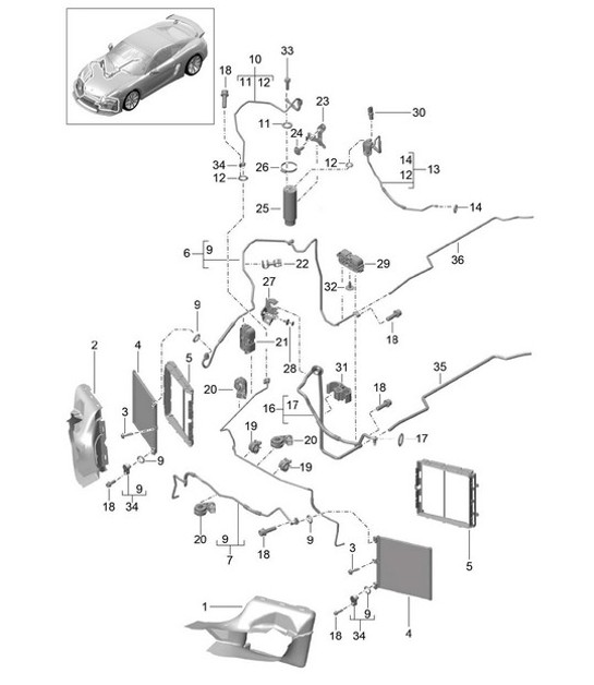 Diagram 813-020 Porsche Boxster 986/987/981 (1997-2016) Body