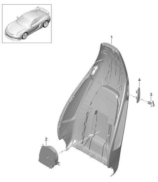 Backrest shell / Sports seat Plus / Accessories  981C Cayman GT4 2016