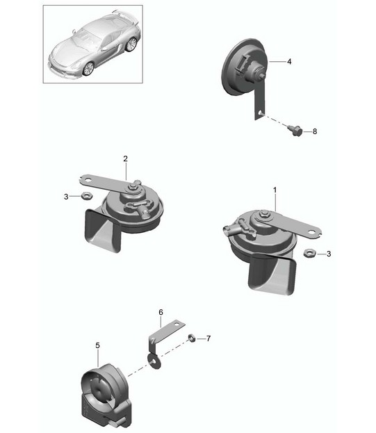 Fanfare / Signal horn / alarm system 981C Cayman GT4 2016
