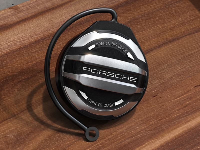 Fuel tank cap. Aluminium Look. Porsche Boxster / 981 / 991