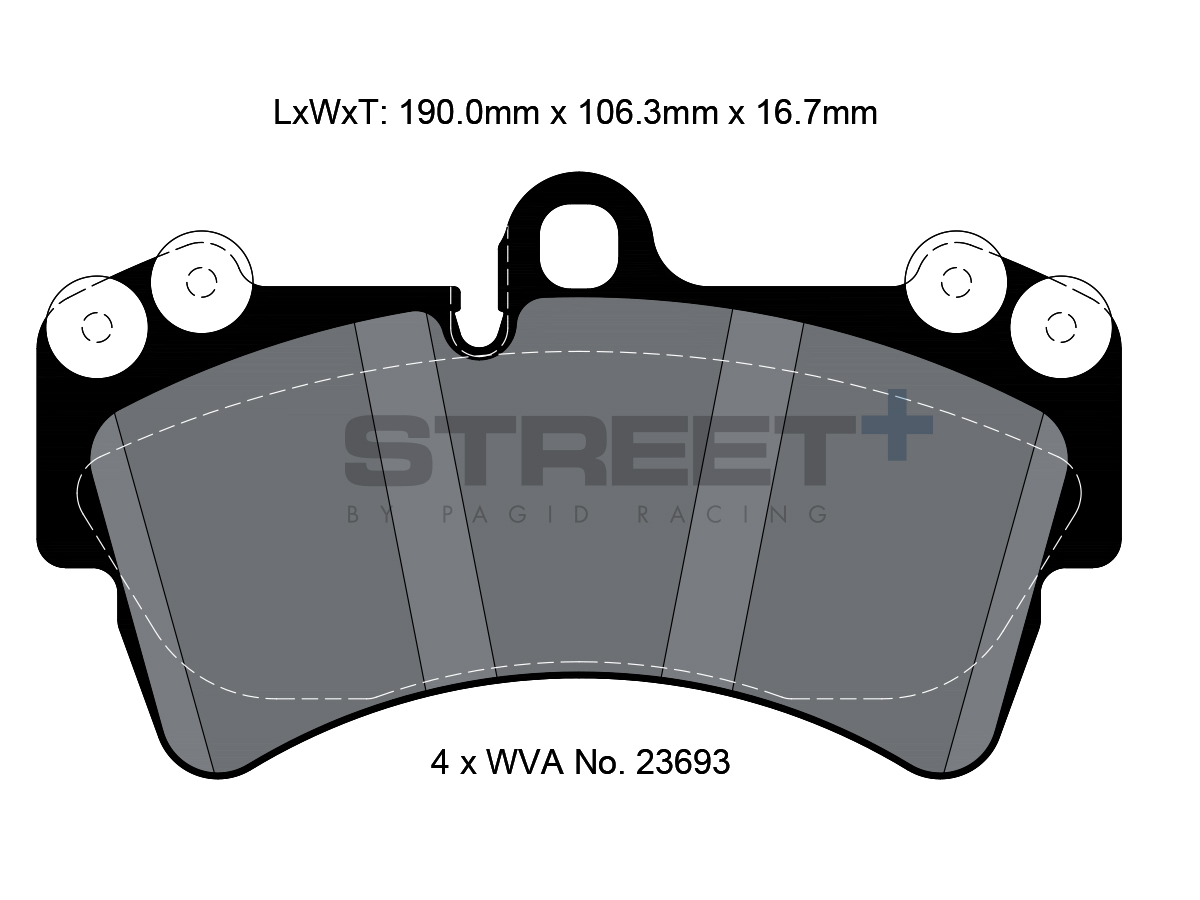 PAGID Street+ T8091SP2001 front brake pads for Porsche 958 Cayenne 2010