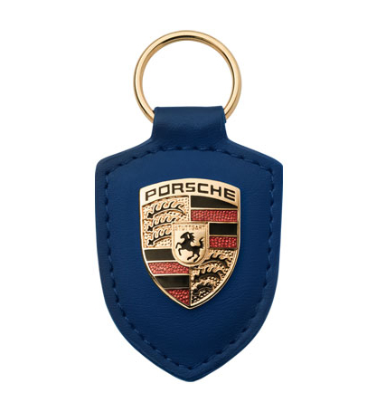Porsche Crested Leather Key Ring Key Fob 