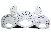Instrument face set, Silver. Porsche 997.2 PDK - KPH - 330 MPH - 9764121001PDK - F97 641 210 01TIP, F9764121001TIP
