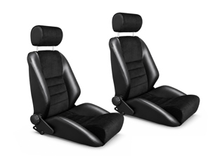 Nürburgring R Bucket Seats, Black /  Corduroy, SET OF 2. Porsche 356 / 911 / 912 1950–89