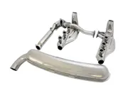 Exhaust Single Outlet 84mm & Heat Exchangers System Porsche 911 1974-83 - 91133091101S, 3606501101, 93011116905, 91122092502S