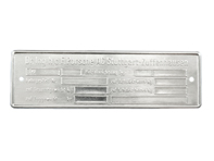 Chassis identification tag. Porsche 911 1974-80 - 91170110111