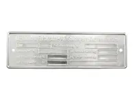 Chassis identification tag. Porsche 911 1974-80 - 91170110111