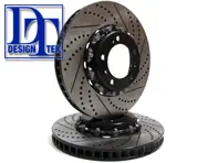 Brake Disc Two-Piece Floating Front CROSS DRILLED for Porsche *DesignTek - 9963514099H, 99735140990, 99735141090, 3604309610, 9963514109H