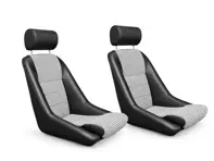 Nürburgring Bucket Seats, Leatherette / Houndstooth, SET OF 2. Porsche 356 / 911 / 912 1950–89