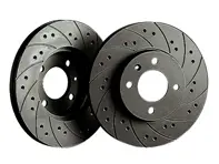 Black Diamond CROSS DRILLED & GROOVED Performance Brake Discs FRONT. Porsche 914 / 924 - KBD 151, KBD151