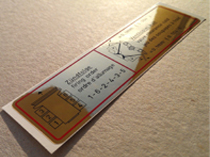 Firing order and valve clearance, Red Border, early Porsche 911 (1964 – 1966) - 90100650100