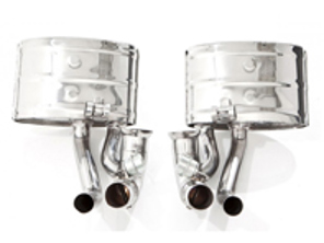 Sports exhaust side silencers with valves Porsche 997 GT3 and GT3 RS