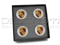 Wheel Caps with Coloured Crest for Porsche Macan (Set of 4) - 00004460510, 00004460710