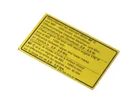 Sticker engine oil level. Porsche 911 SC - 93000650400 - 1601500306