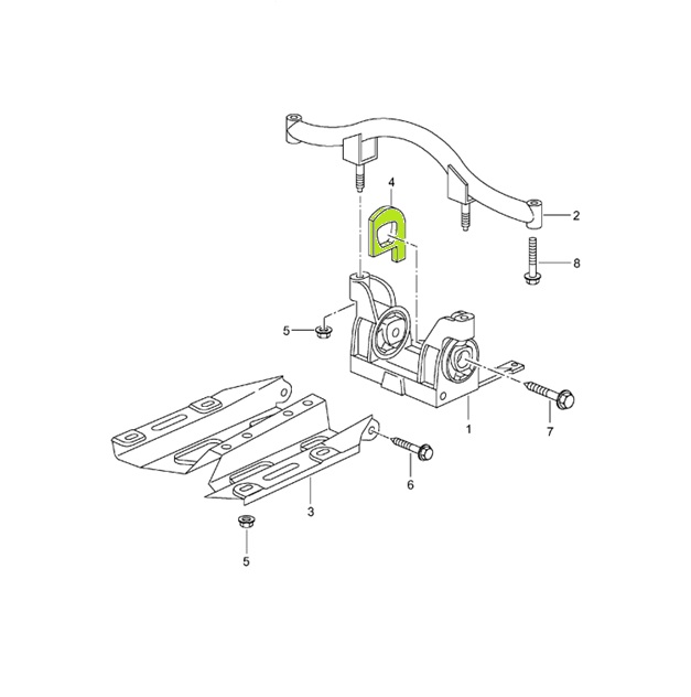 Stop for transmission mount. Porsche 996 turbo / 996 GT3 / 997 turbo