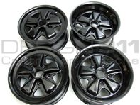 15' Style 548B Fuchs Style Alloy Wheels GLOSS BLACK 7.0J and 8.0J For Porsche Car - 91136102041, 91136102042