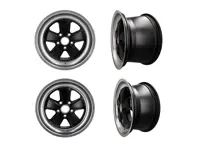 18' Fuchs Alloy Wheels SET OF 4 in Black 8.0J & 10J For Porsche Car - 999362B188052, 999362B181065