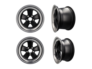 18' Fuchs Alloy Wheels SET OF 4 in Black 8.0J & 10J For Porsche Car - 999362B188052, 999362B181065