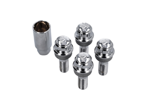 Locking wheel bolt kit (standard size) Chrome plated for Porsche - 99736198009, PAF009593, 99136105700, WHT006980C, WHT006980A, 9A700698000