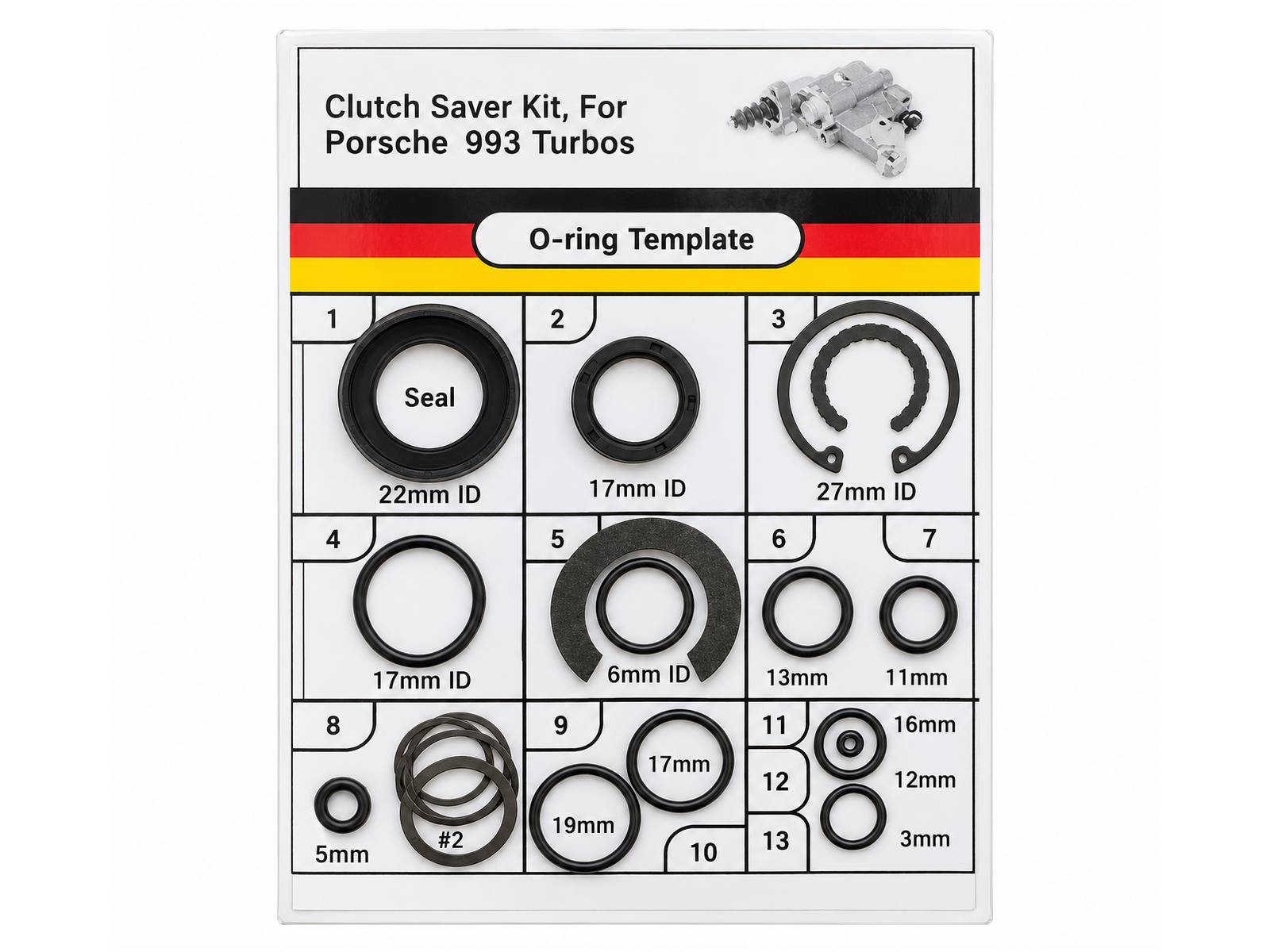 Seal Kit Clutch Salve Cylinder. Porsche 993 turbo - 99311623752 - 993CS