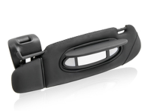 Sun visor, Leather, Left, in Black. Porsche 996 C2 / C4 - 99673198003A11, 99673198003