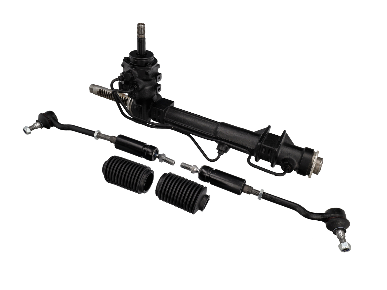 Steering rack with tie rods and bellows, for Right Hand Drive (RHD). Porsche 993 Carrera / Turbo 1994-98 - 99334701201, 99334701203, 99334701204, 993347012DX, 993347012