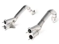 Akrapovic Link pipe set (Titanium) for Porsche 718 Cayman GT4 / Spyder - OPF/GPF 02/2020>> - 982254351B, 982254351AB, 982254351N, 982254350B, 982254350AB