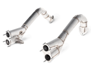 Akrapovic Link pipe set (Titanium) for Porsche 718 Cayman GT4 / Spyder - OPF/GPF 02/2020>> - 982254351B, 982254351AB, 982254351N, 982254350B, 982254350AB