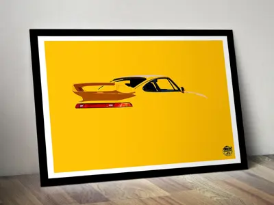 Porsche 911 993 GT2 RS poster in Black frame