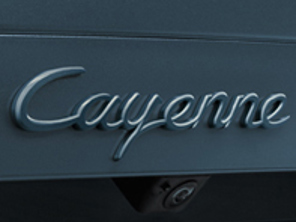 'Cayenne' rear lid badge, Primed. Porsche 9YA Cayenne /  S Coupe - 9Y004487021G2X, 9Y004487021