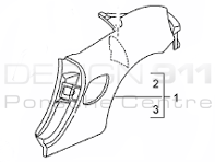 Rear 1/4 Panel. Porsche 986 Boxster - 98650396100GRV, 98650396200GRV
