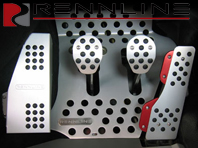 Rennline Aluminium 4 Piece Pedal Set  Rubber Grip. Porsche 911/912/930Targa+Cab 964/993 All - P70.60.53, P706053