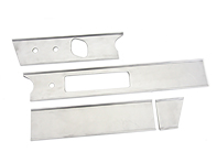 Dashboard aluminium trim frame set, LHD, factory vent cut-out, no radio. Porsche 911 1969–89 - 91155201020, 91155201030, 126