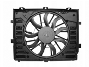 Water radiator air duct with fan. Porsche 958 Cayenne >>2014 - 95810606112, 95810606120, 95810606110, 95810606111