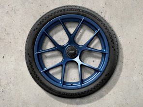 20'/21' 911 GT3 RS Magnesium (in Indigo Blue) alloy wheels set without tyres. Original Porsche - 992044681CP