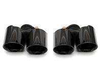 Exhaust Deluxe Quad-Style Tail Pipe Black Chrome. Porsche 997.1 Carrera - 99711115100, 99711115101, 99711198150, 99711198111, 99711115200, 99711115201, 99711198210, 99711198211