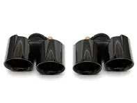 Exhaust Deluxe Quad-Style Tail Pipe Black Chrome. Porsche 997.1 Carrera - 99711115100, 99711115101, 99711198150, 99711198111, 99711115200, 99711115201, 99711198210, 99711198211