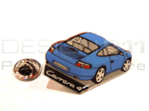 Pin Badge 'Porsche 996 Carrera 4' Blue
