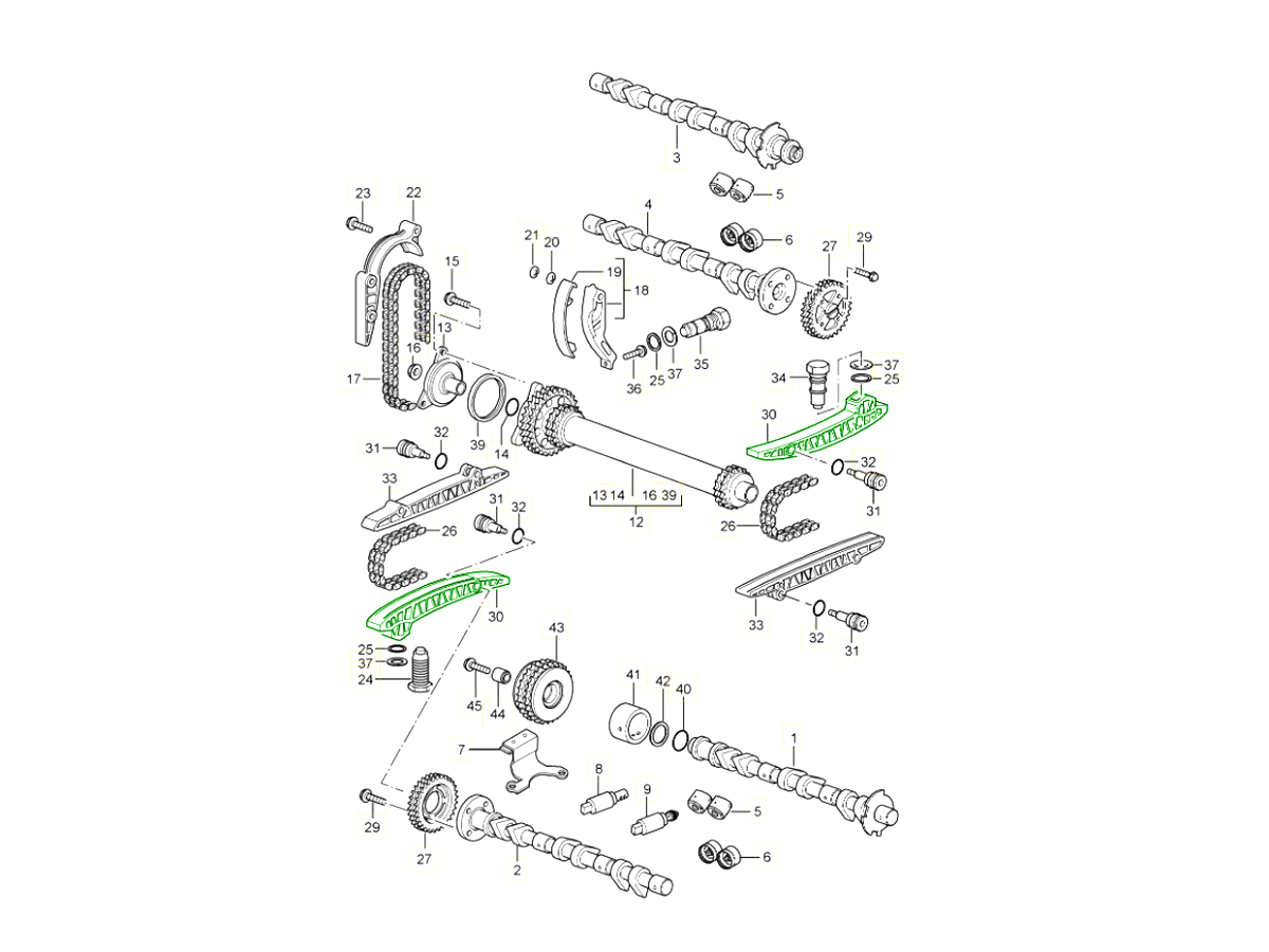 Porsche 997.1 987 Boxster Cayman Timing chain tensioner blade