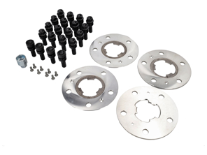 Wheel spacers kit with wheel bolts and locking bolt set (+5mm) - 99104450000, 00004450043