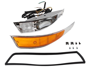Front indicator housing, Aluminium casting Inc Lens, loom & gasket. Porsche 911 68-73 - 91163140130, 90163140103, 90163140203, 91163140230 - 1695402270, 1695402280