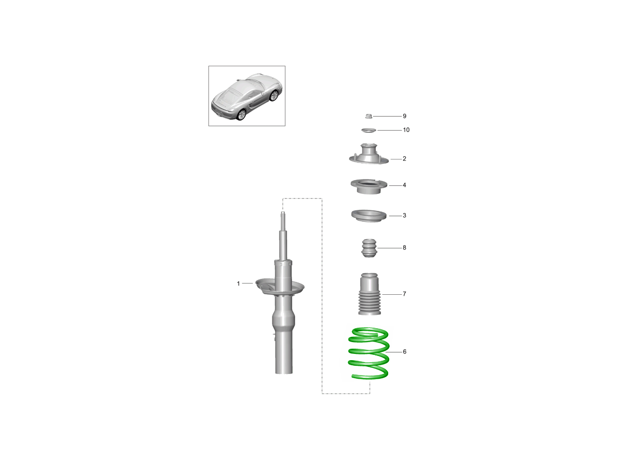 Rear Coil Springs (Pair) - Red/White Markings - for Porsche 981 Boxster ...