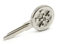 Blank key shank in silver Fuchs Retro Porsche 911 1965-89 / 964/ 993 - 91153890300, 91453190310, 94453804101