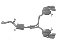 Sports exhaust system, with Silver tips. Porsche Macan II - 95B044210
