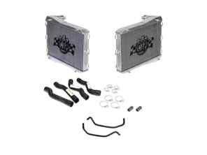 Aluminium radiator for water coolant fluid & hoses SET OF 2. Porsche 986 Boxster - 99610613151, 99610613251, 99610613150 - 7044