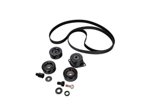 Pulley and drive belt kit with Air Conditioning. Porsche 996 Tiptronic / Boxster 986 Manual and Tiptroninc - 99610211958, 99610211757, 99610211856, 99710226000, 99610215166