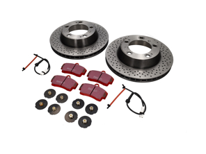 REAR Brake Disc Package with Sports EBC Brake Pads Porsche Boxster S - 98635240301BRE, 98661236501, 99635208600, 99635208602, DP31208C, 98635240301, 09889021, 98735240300, 98735240301, 98661236500, 96435209600, 99635208601, 96435209601, 99635293903, 98635293910, 98635293911, 99635293900, 99635293902