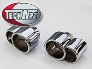 Techart Exhaust Tail Pipes, CHROMED. Porsche 996 Turbo - 096310848009